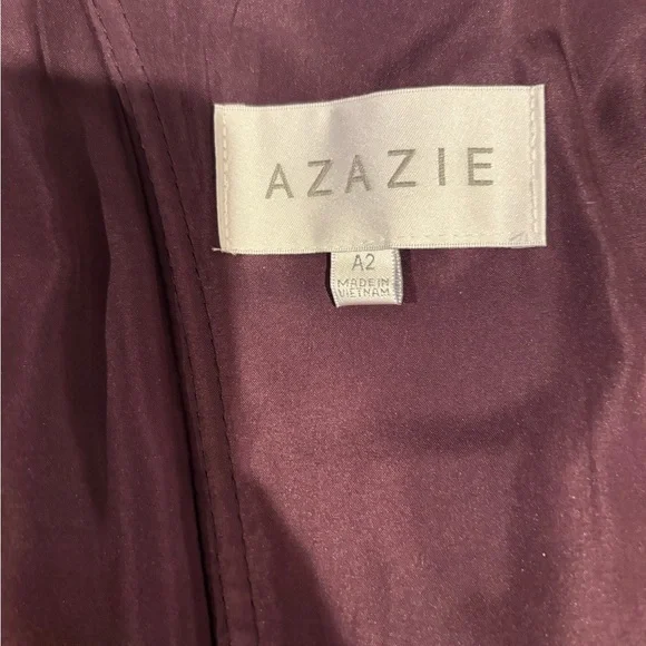 Azazie Purple Pleated Midi Dress - Picture 6 of 9